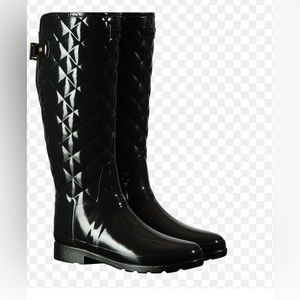 HUNTER WOMEN'S REFINED GLOSS QUILTED RAIN BOOTS